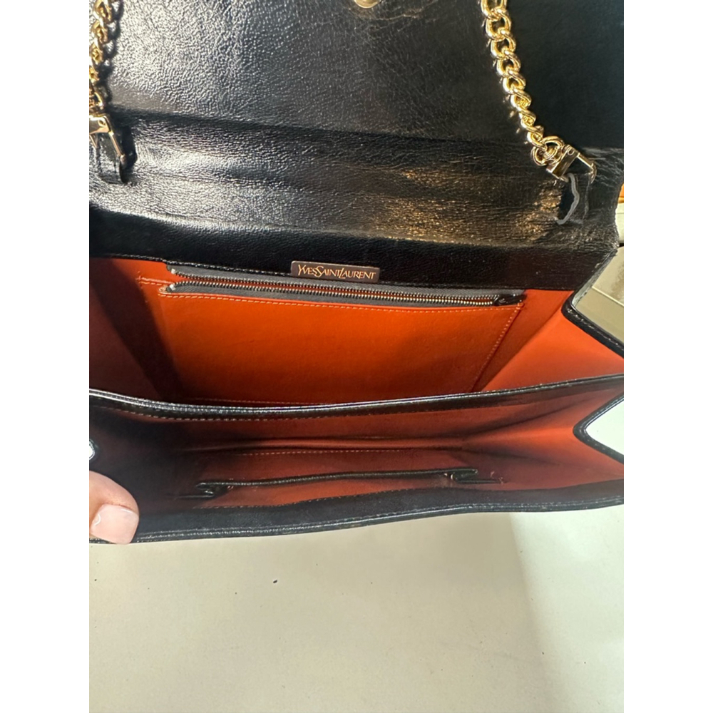 Women's YSL Black Clutch w Unbranded Strap - Picture 12 of 15